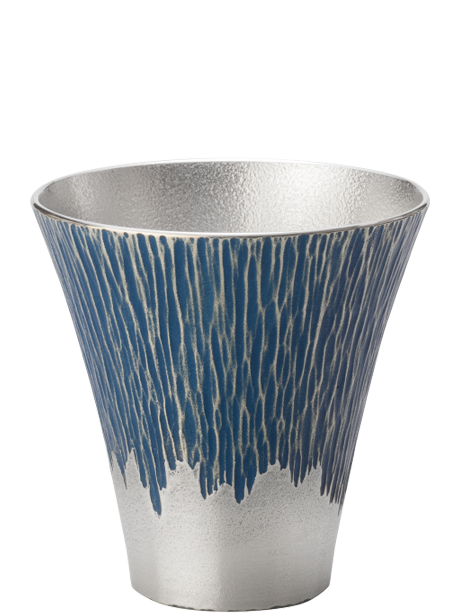 Tin blue Mt.Fuji Japanese tumbler small size Free cup sake cup