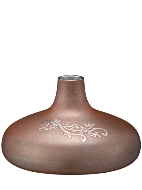 Japanese tin ibushi-finish round small flower vase