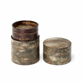 Japanese sakura cherry bark unique natural pattern tea canister