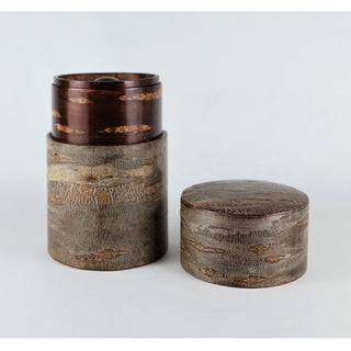 Japanese sakura cherry bark unique natural pattern tea canister