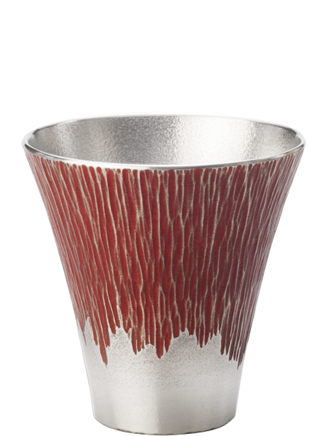 Tin red Mt.Fuji Japanese tumbler small size Free cup sake cup