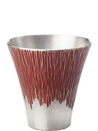Tin red Mt.Fuji Japanese tumbler small size Free cup sake cup