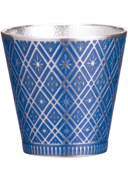 Japanese guinomi star cluster (blue) tin sake cup