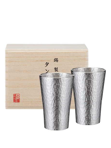 Japanese snowflakes design 2 pack tin sake tumblers