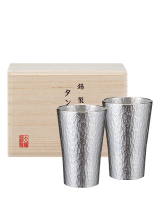 Japanese snowflakes design 2 pack tin sake tumblers