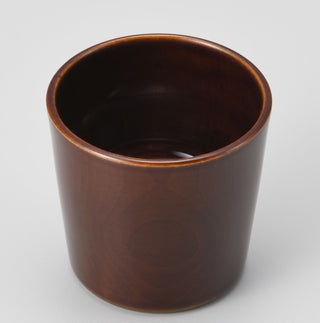 Japanese lacquerware brown guinomi sake cup