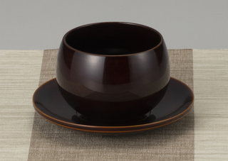 Japanese lacquerware brown dessert cup