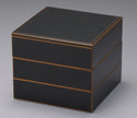 Japanese lacquerware square three-tiered food box Jubako