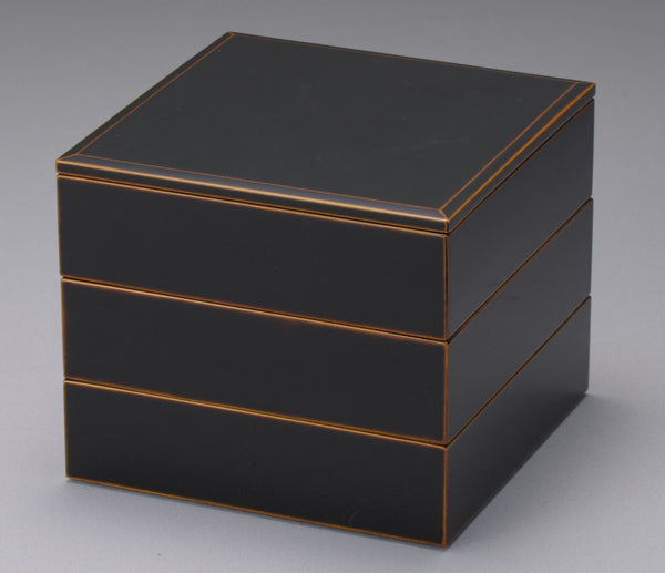 Japanese lacquerware square three-tiered food box Jubako