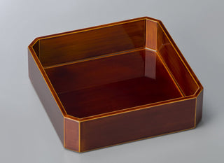 Japanese lacquerware square cut corners three-tiered food box Jubako