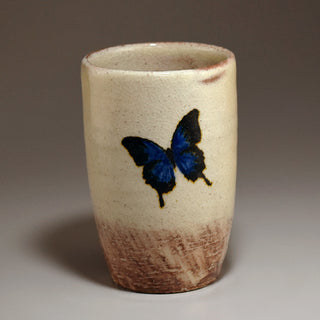 Lucky Blue Butterfly painted Free Cup