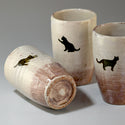 3 type black cat painted Japanese Free cup