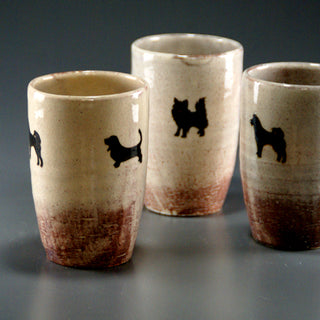 3 type dog painted Japanese Free cup